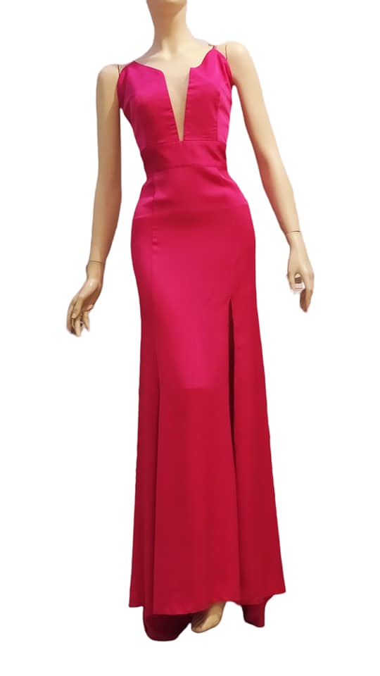 Abito in cady di seta elasticizzato fucsia - immagine 3
