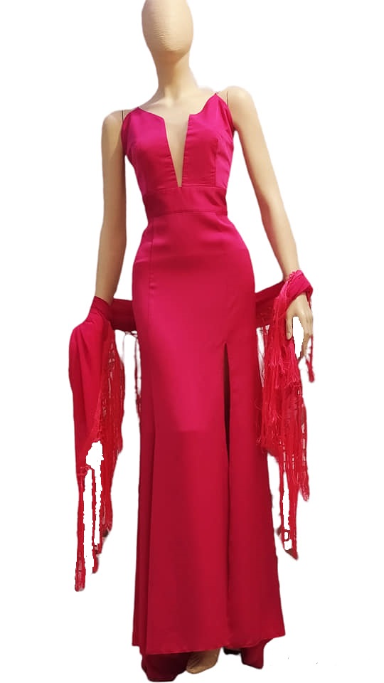 Abito in cady di seta elasticizzato fucsia - immagine 4